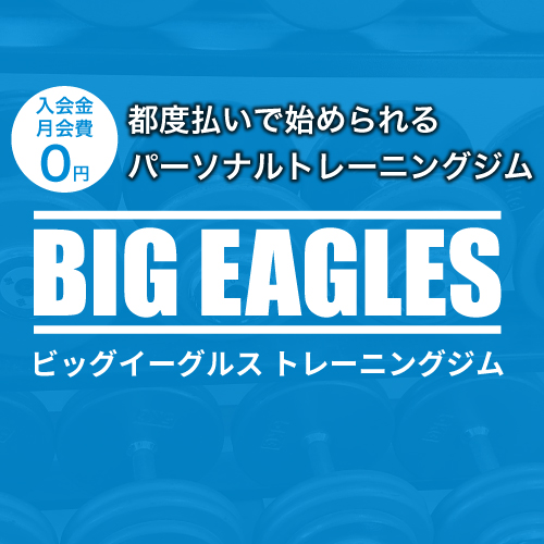 都度払いで始められるパーソナルトレーニングジム。ビッグイーグルス トレーニングジム